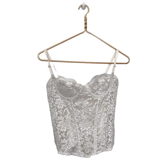 Intimates & Sleepwear Vtg Y2k White Lace Corset Bustier Tank Top Made